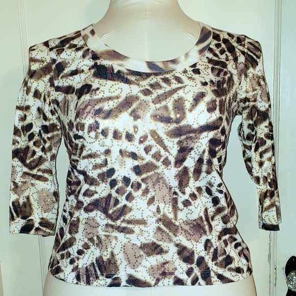 XCVI sequined animal print top PM - Picture 2 of 7